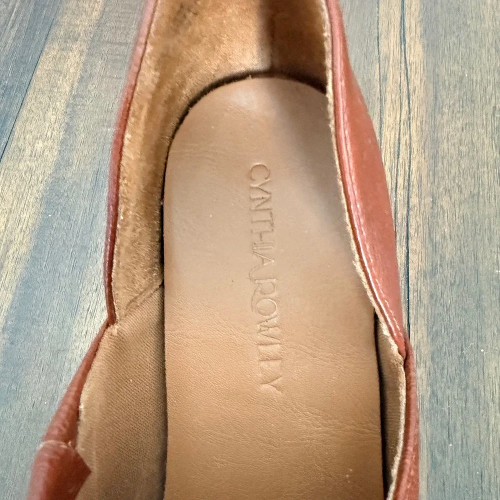 Cynthia Rowley‎ Eddie Cognac Brown D'Orsay Block Heel Booties Womens 7.5M